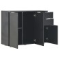 vidaXL Aparador negro brillante 107x35x80,5 cm