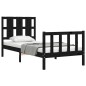 vidaXL Estructura de cama con cabecero madera maciza negro 90x190 cm vidaXL Estructura de cama con cabecero madera maciza negro 90x190 cm