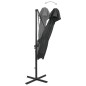 vidaXL Sombrilla voladiza con tapa doble gris antracita 250x250 cm vidaXL Sombrilla voladiza con tapa doble gris antracita 250x250 cm