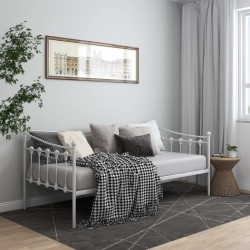 vidaXL Estructura de sofá cama de metal blanco 90x200 cm