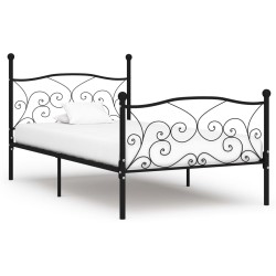 vidaXL Estructura de cama con somier metal negro 100x200 cm