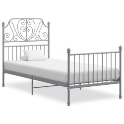 vidaXL Estructura de cama de metal gris 100x200 cm