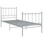 vidaXL Estructura de cama de metal gris 90x200 cm