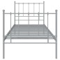 vidaXL Estructura de cama de metal gris 90x200 cm