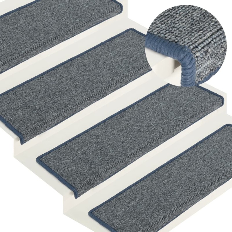 vidaXL Alfombras de peldaños de escalera 15uds morado y azul 65x21x4cm vidaXL Alfombras de peldaños de escalera 15uds morado y azul 65x21x4cm