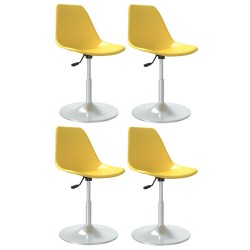 vidaXL Sillas de comedor giratorias 4 unidades PP amarillo 