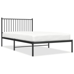 vidaXL Estructura de cama con cabecero metal negro 107x203 cm
