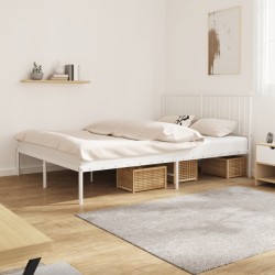 vidaXL Estructura de cama de metal con cabecero blanca 150x200 cm