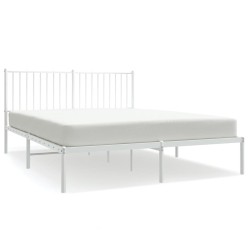 vidaXL Estructura de cama de metal con cabecero blanca 150x200 cm