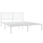 vidaXL Estructura de cama de metal con cabecero blanca 150x200 cm vidaXL Estructura de cama de metal con cabecero blanca 150x200 cm