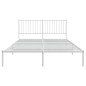 vidaXL Estructura de cama de metal con cabecero blanca 150x200 cm vidaXL Estructura de cama de metal con cabecero blanca 150x200 cm