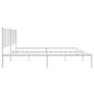 vidaXL Estructura de cama de metal con cabecero blanca 150x200 cm vidaXL Estructura de cama de metal con cabecero blanca 150x200 cm
