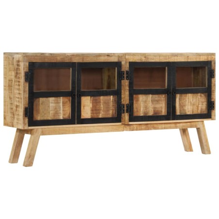 vidaXL Aparador de madera maciza de mango marrón y negro 160x30x76 cm 