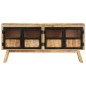 vidaXL Aparador de madera maciza de mango marrón y negro 160x30x76 cm vidaXL Aparador de madera maciza de mango marrón y negro 160x30x76 cm