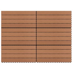 vidaXL Baldosas 6 unidades WPC marrón 1m² 60x30 cm