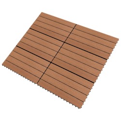 vidaXL Baldosas 6 unidades WPC marrón 1m² 60x30 cm
