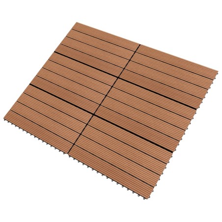 vidaXL Baldosas 6 unidades WPC marrón 1m² 60x30 cm