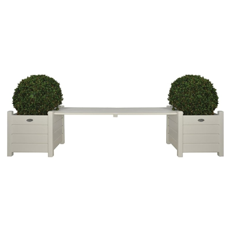 Maceteros blancos con banco, Esschert Design CF33W Maceteros blancos con banco, Esschert Design CF33W