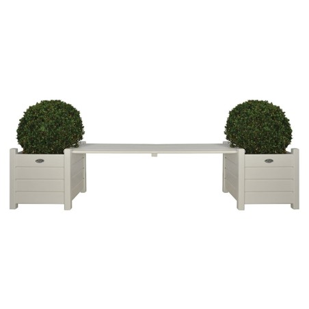 Maceteros blancos con banco, Esschert Design CF33W