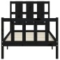 vidaXL Estructura de cama con cabecero madera maciza negro 90x190 cm vidaXL Estructura de cama con cabecero madera maciza negro 90x190 cm