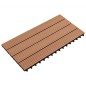 vidaXL Baldosas 6 unidades WPC marrón 1m² 60x30 cm vidaXL Baldosas 6 unidades WPC marrón 1m² 60x30 cm
