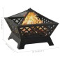 vidaXL Brasero con atizador acero XXL 64 cm vidaXL Brasero con atizador acero XXL 64 cm