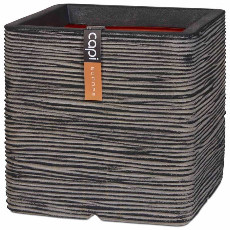 Capi Macetero Nature Rib cuadrado gris antracita 40x40 cm KOFZ903 Capi Macetero Nature Rib cuadrado gris antracita 40x40 cm KOFZ903