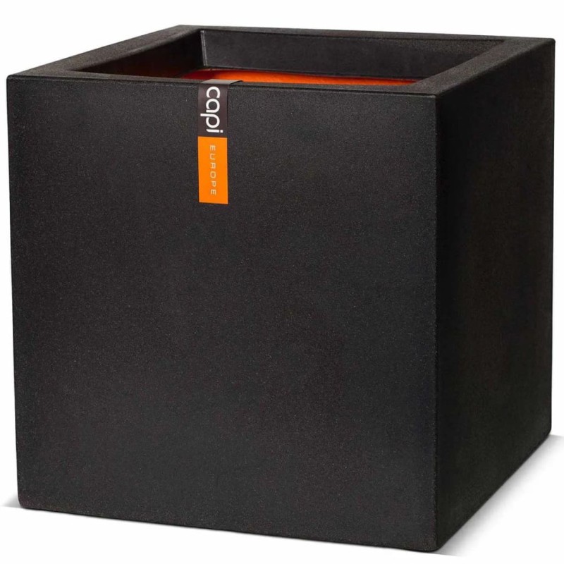 Capi Jardinera cuadrada Urban Smooth negra 40x40x40 cm KBL903 Capi Jardinera cuadrada Urban Smooth negra 40x40x40 cm KBL903