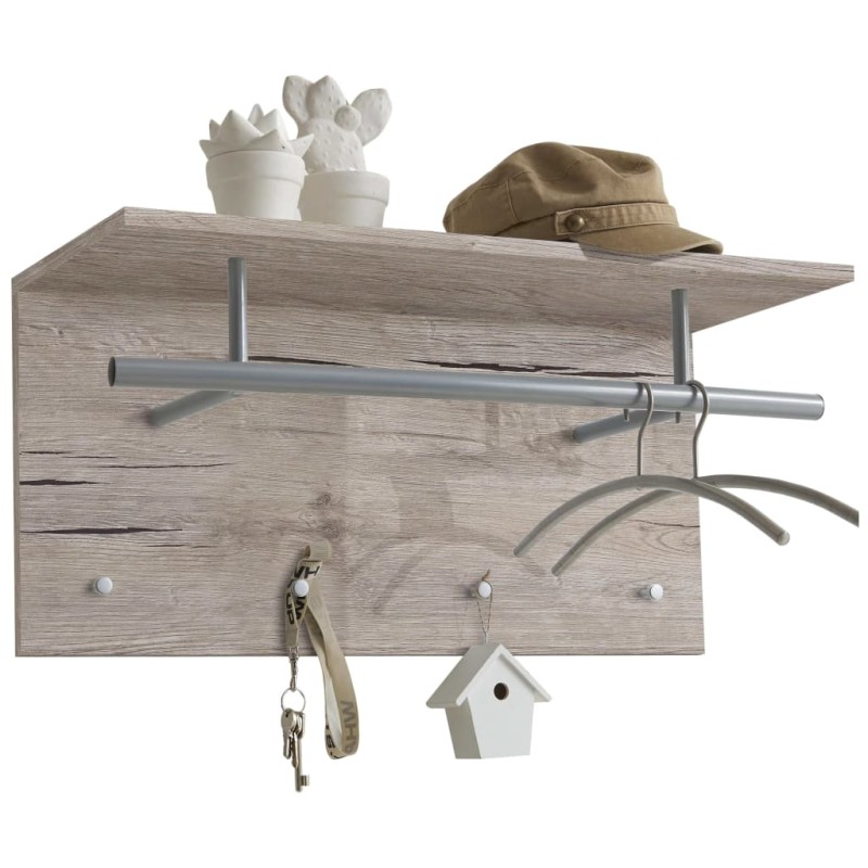 FMD Perchero de pared color roble arena 72x29,3x34,5 cm FMD Perchero de pared color roble arena 72x29,3x34,5 cm