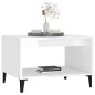vidaXL Mesa de centro madera contrachapada blanco brillo 60x50x40 cm vidaXL Mesa de centro madera contrachapada blanco brillo 60x50x40 cm