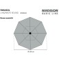 Madison Sombrilla Lanzarote redonda gris taupe 250 cm Madison Sombrilla Lanzarote redonda gris taupe 250 cm