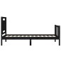 vidaXL Estructura de cama con cabecero madera maciza negro 90x190 cm vidaXL Estructura de cama con cabecero madera maciza negro 90x190 cm