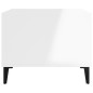 vidaXL Mesa de centro madera contrachapada blanco brillo 60x50x40 cm vidaXL Mesa de centro madera contrachapada blanco brillo 60x50x40 cm