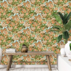 DUTCH WALLCOVERINGS Papel de pared Floral multicolor