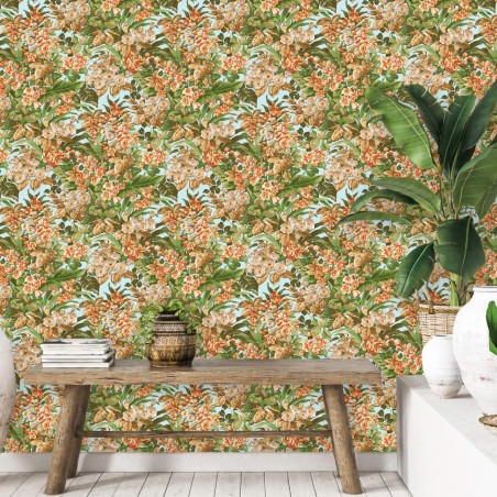 DUTCH WALLCOVERINGS Papel de pared Floral multicolor
