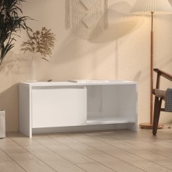 vidaXL Mueble de TV madera contrachapada blanco brillante 90x35x40 cm