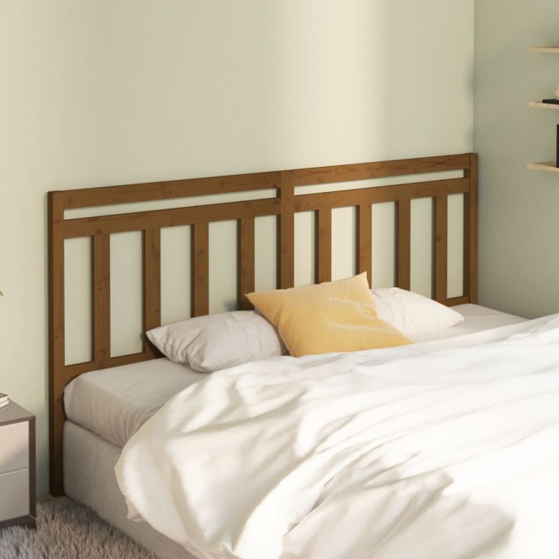 vidaXL Cabecero de cama madera maciza de pino marrón miel 186x4x100 cm vidaXL Cabecero de cama madera maciza de pino marrón miel 186x4x100 cm