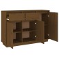 vidaXL Aparador de madera maciza de pino marrón miel 110x34x75 cm vidaXL Aparador de madera maciza de pino marrón miel 110x34x75 cm