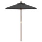vidaXL Sombrilla jardín con poste de madera gris antracita 196x231 cm vidaXL Sombrilla jardín con poste de madera gris antracita 196x231 cm