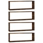 vidaXL Estante cúbico de pared 4 uds madera roble ahumado 80x15x26,5cm