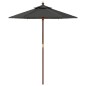 vidaXL Sombrilla jardín con poste de madera gris antracita 196x231 cm vidaXL Sombrilla jardín con poste de madera gris antracita 196x231 cm