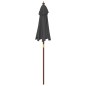 vidaXL Sombrilla jardín con poste de madera gris antracita 196x231 cm vidaXL Sombrilla jardín con poste de madera gris antracita 196x231 cm