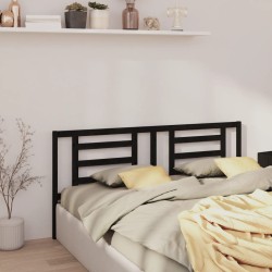vidaXL Cabecero de cama madera maciza de pino negro 156x4x100 cm