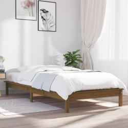 vidaXL Estructura de cama madera maciza pino marrón miel 100x200 cm
