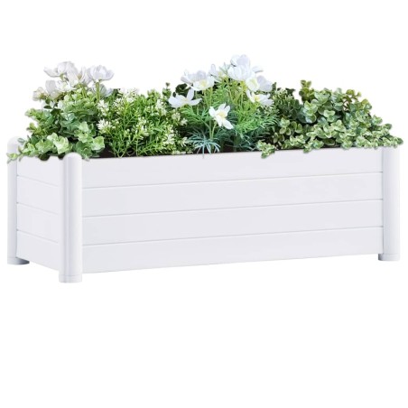 vidaXL Arriate elevado de jardín PP blanco 100x43x35 cm