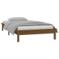 vidaXL Estructura de cama con LED madera maciza marrón miel 90x190 cm
