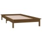 vidaXL Estructura de cama con LED madera maciza marrón miel 90x190 cm