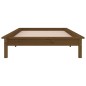 vidaXL Estructura de cama con LED madera maciza marrón miel 90x190 cm