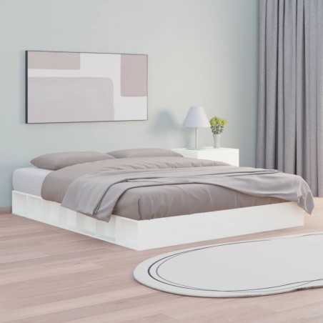 vidaXL Estructura de cama de madera maciza blanco 150x200 cm