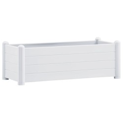 vidaXL Arriate elevado de jardín PP blanco 100x43x35 cm